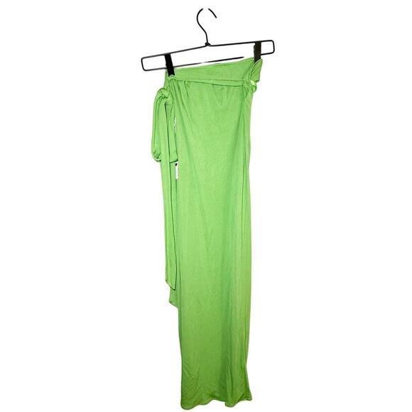 Staud Angelica Wrap Skirt Maxi Length Kiwi Green Size Large NEW - Picture 4 of 7